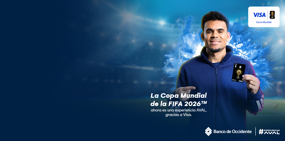 Solicita tu tarjeta de crédito Visa del Banco de Occidente y accede a premios exclusivos para disfrutar la Copa Mundial FIFA 2026.