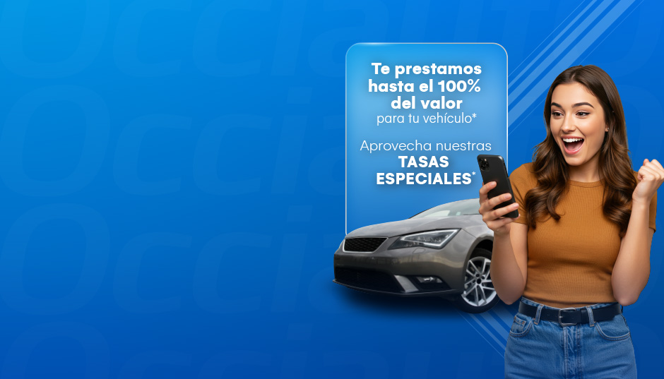 Mujer solicitando su Crédito de vehículo con Banco de Occidente para comprar carro fácil y rápido.