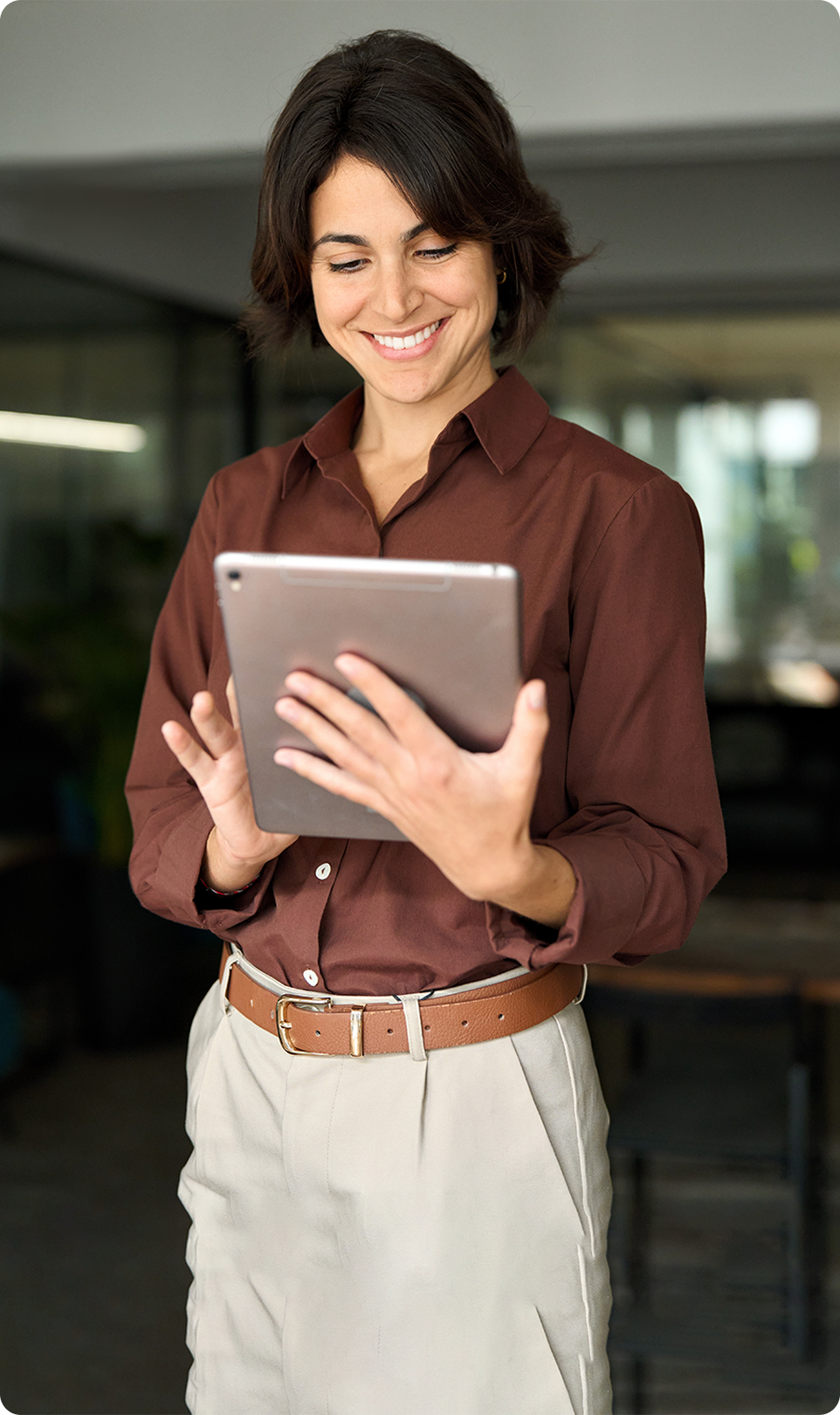 mujer sonriendo