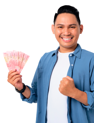 Hombre feliz con dinero