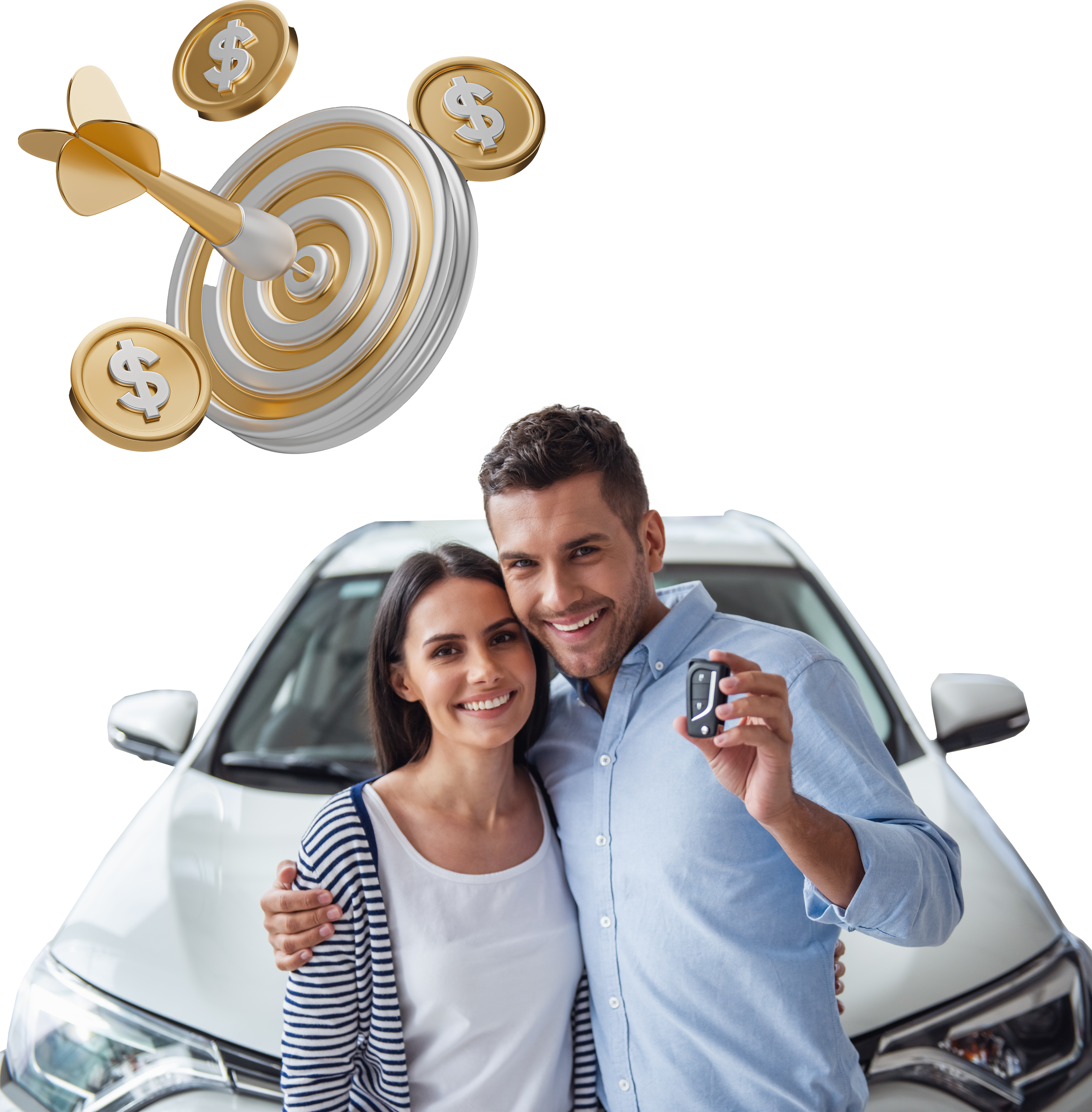 imagen pareja vehiculo productivo mobile