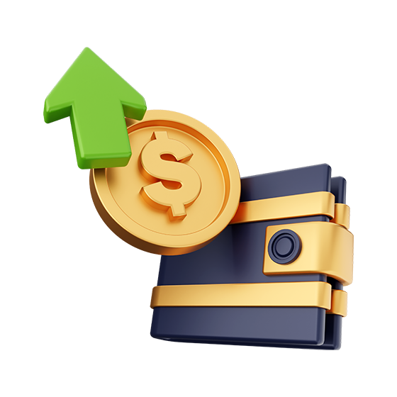 icono billetera gold