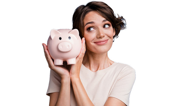 Mujer con ahorros
