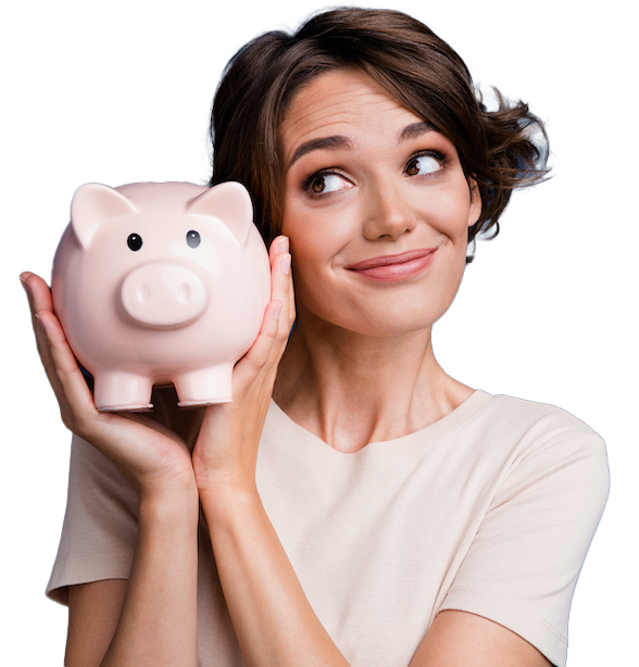 Mujer con ahorros