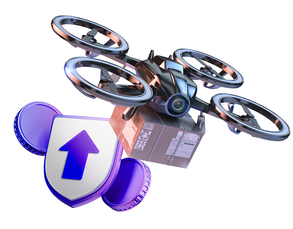 Dron con paquete