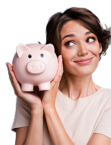 Mujer con ahorros