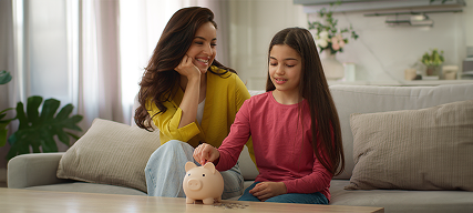 Madre e hija sonriendo