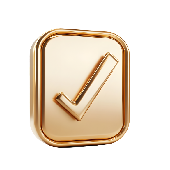 icono check dorado