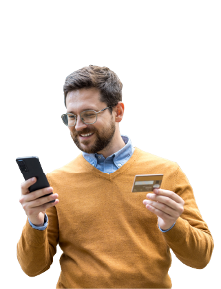 Hombre con tarjeta de credito