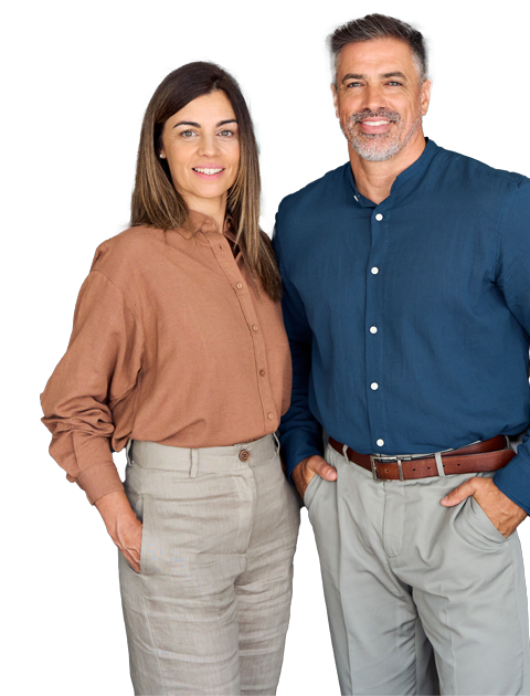 Pareja sonriendo