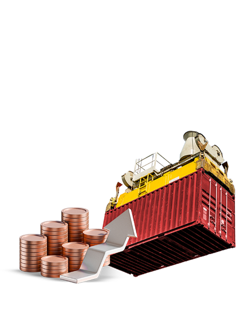 Container, dinero arriba
