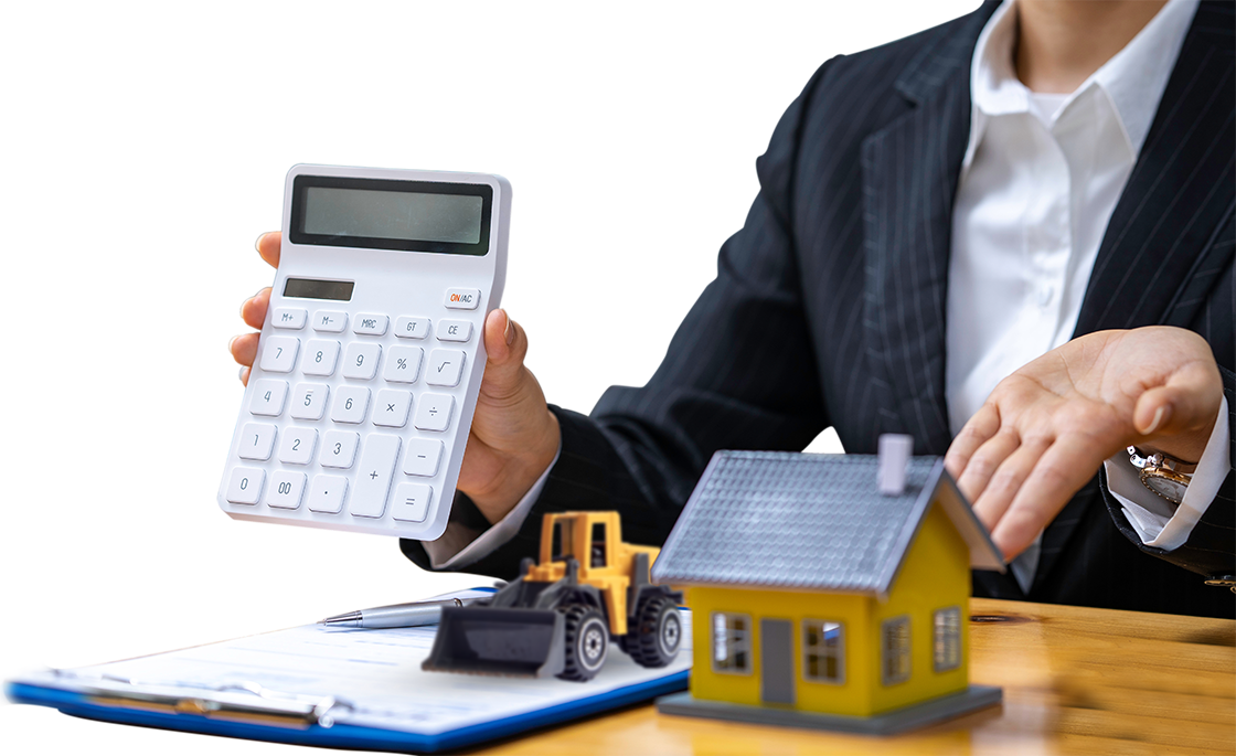 Calculadora y maqueta de casa