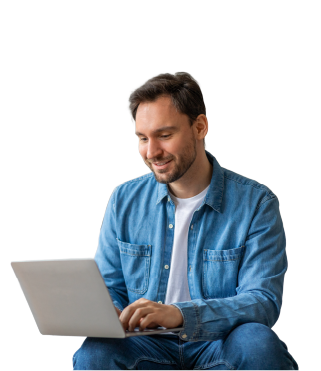 Hombre con laptop