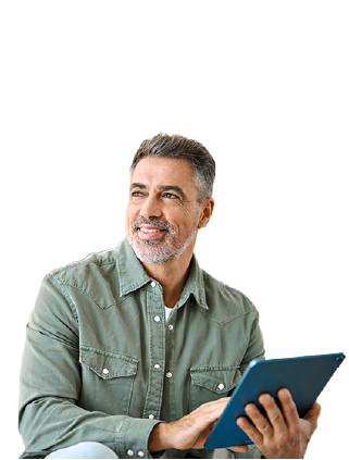 Hombre con su tablet